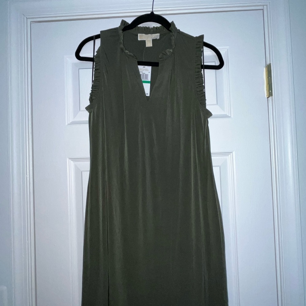 Sleeveless Olive Green Michael Kors Dress